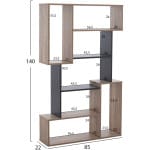 ΒΙΒΛΙΟΘΗΚΗ SHAY HM8768.02 85X22X140 ΓΚΡΙ - Image 2