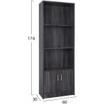 ΒΙΒΛΙΟΘΗΚΗ ΜΕΛΑΜΙΝΗΣ HAYDEN HM2269.01 ΣΕ ΑΝΘΡΑΚΙ ΧΡΩΜΑ 60x30x174 εκ. - Image 2
