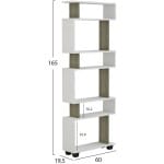 ΒΙΒΛΙΟΘΗΚΗ ΜΕΛΑΜΙΝΗΣ OWLOLIVE GREY ΛΕΥΚΟ 60x19,5x165Yεκ.HM8923.11 - Image 2