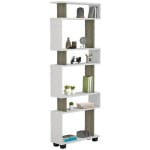 ΒΙΒΛΙΟΘΗΚΗ ΜΕΛΑΜΙΝΗΣ OWLOLIVE GREY ΛΕΥΚΟ 60x19,5x165Yεκ.HM8923.11