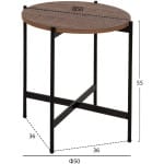 ΒΟΗΘΗΤΙΚΟ ΤΡΑΠΕΖΙ HM9589.04 MDF ΚΑΡΥΔΙ-ΜΑΥΡΗ ΜΕΤΑΛΛΙΚΗ ΒΑΣΗ Φ50x55Υεκ. - Image 2