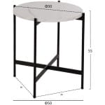 ΒΟΗΘΗΤΙΚΟ ΤΡΑΠΕΖΙ HM9589.05 MDF ΛΕΥΚΟ ΜΑΡΜΑΡΟ-ΜΑΥΡΗ ΜΕΤΑΛΛΙΚΗ ΒΑΣΗ Φ50x55Υεκ. - Image 2