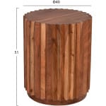 ΒΟΗΘΗΤΙΚΟ ΤΡΑΠΕΖΙ ΣΤΡΟΓΓΥΛΟ SEDGE HM9696 ΜΑΣΙΦ ΑΚΑΚΙΑ-ΦΥΣΙΚΟ ΧΡΩΜΑ Φ40x50Υεκ. - Image 2