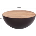 ΔΙΑΚΟΣΜΗΤΙΚΟ ΤΡΑΠΕΖΙ ΣΑΛΟΝΙΟΥ BOWL Φ89,5X39Yεκ. RUSTY ΜΕ ΞΥΛΟ ΑΚΑΚΙΑΣ HM8717.22 - Image 2