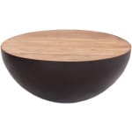 ΔΙΑΚΟΣΜΗΤΙΚΟ ΤΡΑΠΕΖΙ ΣΑΛΟΝΙΟΥ BOWL Φ89,5X39Yεκ. RUSTY ΜΕ ΞΥΛΟ ΑΚΑΚΙΑΣ HM8717.22