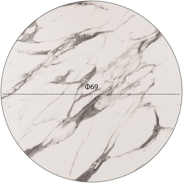 ΕΠΙΦΑΝΕΙΑ ΤΡΑΠΕΖΙΟΥ HPL HM5842.11 MARBLE WHITE-GREY Φ69 εκ. ΠΑΧΟΥΣ 12mm. - Image 2