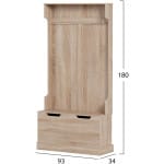 ΕΠΙΠΛΟ ΕΙΣΟΔΟΥ KAYLOR HM2475.01 ΜΕ ΚΡΕΜΑΣΤΡΕΣ&ΑΠΟΘ.ΧΩΡΟ-MDF ΣΕ ΣΟΝΑΜΑ 93x34x180Υεκ - Image 2