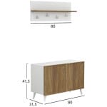 ΕΠΙΠΛΟ ΕΙΣΟΔΟΥ DELPHINE HM8876.11 ΜΕΛΑΜΙΝΗ ΣΕ ΦΥΣΙΚΟ-ΛΕΥΚΟ 80x31,3x41,5Yεκ - Image 2