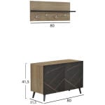 ΕΠΙΠΛΟ ΕΙΣΟΔΟΥ DELPHINE HM8876.12 ΜΕΛΑΜΙΝΗ ΣΕ ΦΥΣΙΚΟ-ΜΑΥΡΟ ΜΑΡΜΑΡΟ 80x31.5x52Yεκ - Image 2