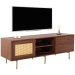 ΕΠΙΠΛΟ ΤΗΛΕΟΡΑΣΗΣ MEEN HM9736 MDF ΜΕ ΚΑΠΛΑΜΑ ΚΑΡΥΔΙΑΣ-ΧΡΥΣΑ ΠΟΔΙΑ 160x40x52Υεκ.