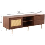 ΕΠΙΠΛΟ ΤΗΛΕΟΡΑΣΗΣ MEEN HM9736 MDF ΜΕ ΚΑΠΛΑΜΑ ΚΑΡΥΔΙΑΣ-ΧΡΥΣΑ ΠΟΔΙΑ 160x40x52Υεκ. - Image 2