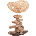 ΕΠΙΤΡΑΠΕΖΙΟ ΔΙΑΚΟΣΜΗΤΙΚΟ ΦΩΤΙΣΤΙΚΟ ASHIN HM4438 DRIFTWOOD--RATTAN 30x30x49Υεκ.
