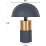 ΕΠΙΤΡΑΠΕΖΙΟ ΦΩΤΙΣΤΙΚΟ PUNE HM4253.05 ΜΕΤΑΛΛΟ ΣΕ ΜΠΛΕ ΑΝΘΡΑΚΙ-ΧΡΥΣΟ Φ31x41,5Υ εκ. - Image 2