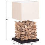 ΕΠΙΤΡΑΠΕΖΙΟ ΦΩΤΙΣΤΙΚΟ ΣΧΗΜΑ ΚΥΒΟΥ TWIGGY HM4425 DRIFTWOOD & ΛΕΥΚΟ ΚΑΠΕΛΟ 24x24x46Υεκ - Image 2