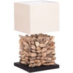 ΕΠΙΤΡΑΠΕΖΙΟ ΦΩΤΙΣΤΙΚΟ ΣΧΗΜΑ ΚΥΒΟΥ TWIGGY HM4425 DRIFTWOOD & ΛΕΥΚΟ ΚΑΠΕΛΟ 24x24x46Υεκ