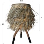 ΦΩΤΙΣΤΙΚΟ ΕΠΙΤΡΑΠΕΖΙΟ ΠΟΔΙΑ ΤΕΑΚ ΚΑΠΕΛΟ SEAGRASS ΣΕ ΦΥΣΙΚΟ ΜΑΥΡΟ Φ30x30-60Yεκ.HM7771 - Image 2