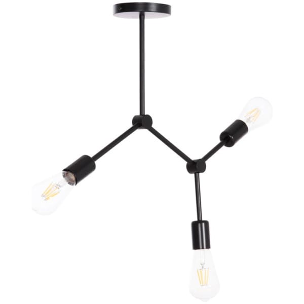 ΦΩΤΙΣΤΙΚΟ ΟΡΟΦΗΣ 3-ΦΩΤΟ LIGHTY HM7404.11 ΜΕΤΑΛΛΟ ΣΕ ΜΑΥΡΟ 52x5x48Υεκ. - Image 1