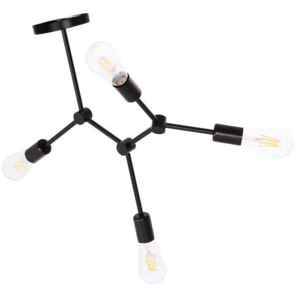 ΦΩΤΙΣΤΙΚΟ ΟΡΟΦΗΣ 4-ΦΩΤΟ LIGHTY HM7405.11 ΜΕΤΑΛΛΟ ΣΕ ΜΑΥΡΟ 57x5x52Υεκ. - Image 1