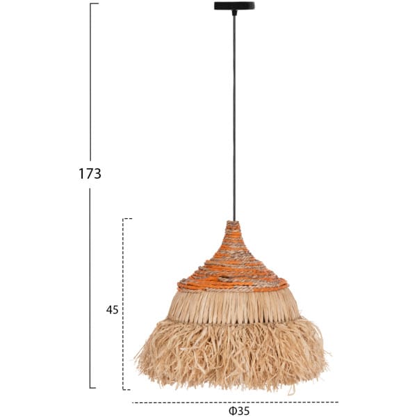 ΦΩΤΙΣΤΙΚΟ ΟΡΟΦΗΣ SIFO HM4714 ΚΑΠΕΛΟ ΙΝΕΣ SISAL & ΜΠΑΝΑΝΑΣ-ΦΥΣΙΚΟ & MIX Φ35x45Υεκ. - Image 2