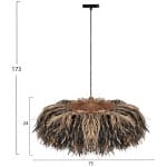 ΦΩΤΙΣΤΙΚΟ ΟΡΟΦΗΣ ORDEM HM4715 ΚΑΠΕΛΟ ΙΝΕΣ SISAL & ΜΠΑΝΑΝΑΣ-ΜΑΥΡΟ & ΦΥΣΙΚΟ Φ75εκ - Image 2