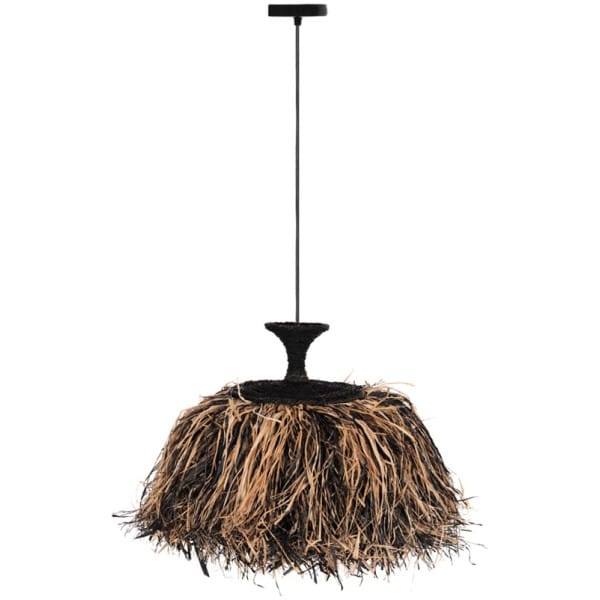 ΦΩΤΙΣΤΙΚΟ ΟΡΟΦΗΣ ORDEM HM4716 ΚΑΠΕΛΟ ΙΝΕΣ SISAL & ΜΠΑΝΑΝΑΣ-ΜΑΥΡΟ & ΦΥΣΙΚΟ Φ60x50Υεκ - Image 1
