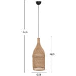ΦΩΤΙΣΤΙΚΟ ΟΡΟΦΗΣ CARBOY HM7884 ΚΡΕΜΑΣΤΟ ΑΠΟ RATTAN ΣΕ ΦΥΣΙΚΟ ΧΡΩΜΑ Φ28x163,5Yεκ. - Image 2