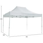 GAZEBO ΕΠΑΓΓΕΛΜΑΤΙΚΟ ΒΑΡΕΩΣ ΤΥΠΟΥ CRESSEN HM6305 ΠΤΥΣΣΟΜΕΝΟ ΑΛΟΥΜΙΝΙΟΥ 3x3x3,4Y - Image 2