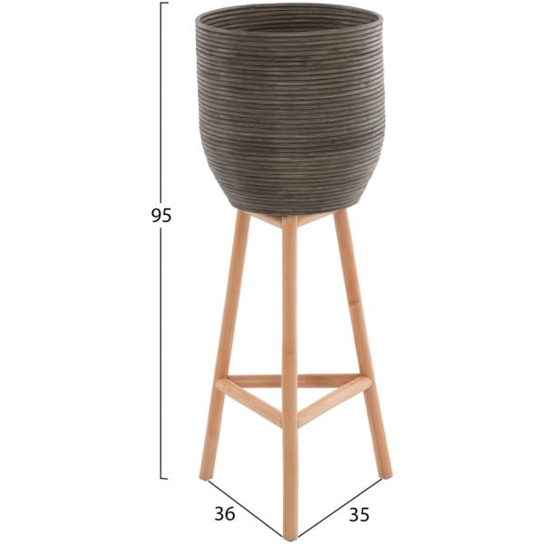 ΓΛΑΣΤΡΑ ΑΠΟ RATTAN ΚΑΙ BAMBOO HM7724 36Χ35Χ95Yεκ.ΦΥΣΙΚΟ - ΠΡΑΣΙΝΟ - Image 2