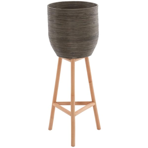 ΓΛΑΣΤΡΑ ΑΠΟ RATTAN ΚΑΙ BAMBOO HM7724 36Χ35Χ95Yεκ.ΦΥΣΙΚΟ - ΠΡΑΣΙΝΟ - Image 1