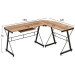 ΓΩΝΙΑΚΟ ΓΡΑΦΕΙΟ WALNUT ΕΠΙΦΑΝΕΙΑ ΜΕ ΜΕΤΑΛΛΙΚΟ ΣΚΕΛΕΤΟ HM2127.02 158Χ120Χ74εκ. - Image 2