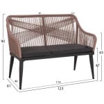 ΚΑΝΑΠΕΣ 2ΘΕΣΙΟΣ MYRTIA HM5550.12 AΛΟΥΜΙΝΙΟ ΑΝΘΡΑΚΙ--ΜΠΕΖ TESLIN ΣΧΟΙΝΙ 123x61x90Υεκ. - Image 2