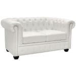 ΚΑΝΑΠΕΣ 2ΘΕΣΙΟΣ T.CHESTERFIELD HM3010.02 ΤΕΧΝΟΔΕΡΜΑ ΛΕΥΚΟ ΜΑΤ 155x90x73 εκ.