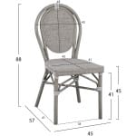 ΚΑΡΕΚΛΑ ΑΛΟΥΜΙΝΙΟΥ KASON BAMBOO LOOK ΠΑΤΙΝΑ ΓΚΡΙ ΜΕ TEXTLINE 45x57x88 εκ. HM5109 - Image 2