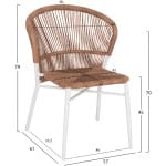 ΚΑΡΕΚΛΑ ΑΛΟΥΜΙΝΙΟΥ LYNN HM6267.02 ΛΕΥΚΟΣ ΣΚΕΛΕΤΟΣ-P.E.RATTAN ΦΥΣΙΚΟ 57x61x79Υεκ - Image 2