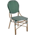 ΚΑΡΕΚΛΑ ΑΛΟΥΜΙΝΙΟΥ BAMBOO LOOK ΜΕ WICKER ΠΡΑΣΙΝΟ ΛΕΥΚΟ HM5792.01 47x55x98 εκ.