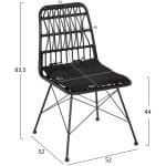 ΚΑΡΕΚΛΑ ΕΞ.ΧΩΡΟΥ ALLEGRA HM5453.12 ΜΕΤΑΛΛΟ-ΜΑΞΙΛΑΡΙ-WICKER ΜΑΥΡΟ 52x52x83,5Yεκ. - Image 2