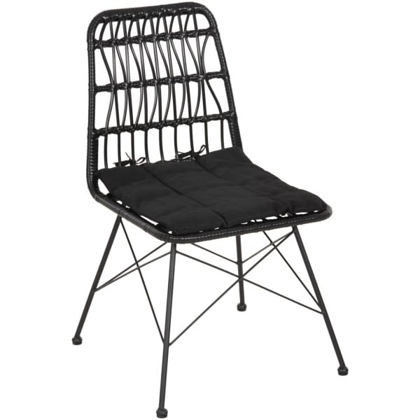 ΚΑΡΕΚΛΑ ΕΞ.ΧΩΡΟΥ ALLEGRA HM5453.12 ΜΕΤΑΛΛΟ-ΜΑΞΙΛΑΡΙ-WICKER ΜΑΥΡΟ 52x52x83,5Yεκ. - Image 1