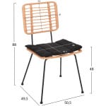 ΚΑΡΕΚΛΑ ΕΞ.ΧΩΡΟΥ ALLEGRA HM5454.11 ΜΕΤΑΛΛΟ&ΜΑΞΙΛΑΡΙ ΜΑΥΡΟ-ΜΠΕΖ WICKER 50,5x49,5x88Υεκ - Image 2