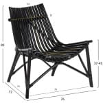ΚΑΡΕΚΛΑ ΕΞΩΤ.ΧΩΡΟΥ CELLION HM9812.02 ΡΑΒΔΟΙ RATTAN ΣΕ ΜΑΥΡΟ ΧΡΩΜΑ 76x72x83Υεκ. - Image 2
