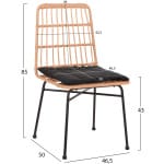 ΚΑΡΕΚΛΑ ALLEGRA HM5705.11 ΜΑΥΡΗ ΜΕΤΑΛΛΙΚΗ ΜΕ ΜΑΞΙΛΑΡΙ-WICKER ΜΠΕΖ 46,5x50x85Υεκ. - Image 2