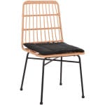 ΚΑΡΕΚΛΑ ALLEGRA HM5705.11 ΜΑΥΡΗ ΜΕΤΑΛΛΙΚΗ ΜΕ ΜΑΞΙΛΑΡΙ-WICKER ΜΠΕΖ 46,5x50x85Υεκ.