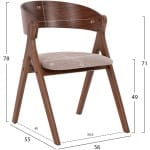 ΚΑΡΕΚΛΑ NEKKER HM9739.01 RUBBERWOOD ΣΕ ΚΑΡΥΔΙ-ΜΠΕΖ ΥΦΑΣΜΑ ΚΑΘΙΣΜΑ 56x55x78Yεκ. - Image 2