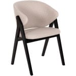 ΚΑΡΕΚΛΑ HANA HM9746.01 RUBBERWOOD ΣΕ ΜΑΥΡΟ ΧΡΩΜΑ-ΜΠΕΖ ΥΦΑΣΜΑ 55x60x84Yεκ.