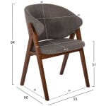 ΚΑΡΕΚΛΑ HANA HM9746.02 RUBBERWOOD ΣΕ ΚΑΡΥΔΙ ΧΡΩΜΑ-ΓΚΡΙ ΥΦΑΣΜΑ 55x60x84Yεκ. - Image 2