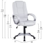 ΚΑΡΕΚΛΑ ΓΡΑΦΕΙΟΥ JAYA HM1091.02 ΛΕΥΚΗ 64Χ71Χ118 ΕΚ - Image 2