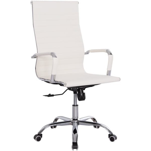 ΚΑΡΕΚΛΑ ΓΡΑΦΕΙΟΥ BOSS ΔΙΕΥΘΥΝΤΟΥ HM1059.32 ΛΕΥΚΟ PU ΠΟΔΙ ΧΡΩΜΙΟΥ 54x57x110Υεκ. - Image 1