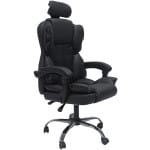ΚΑΡΕΚΛΑ ΓΡΑΦΕΙΟΥ OCTAVIUS HM1202 ΜΑΥΡΟ PVC & NYLON-ΜΕΤΑΛ.ΧΡΩΜΙΟ ΒΑΣΗ 63x73x129Υεκ
