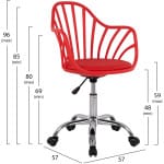 ΚΑΡΕΚΛΑ ΓΡΑΦΕΙΟΥ BECKY HM8457.04 ΣΕ ΚΟΚΚΙΝΟ ΧΡΩΜΑ 57Χ57Χ96 ΕΚ - Image 2