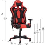 ΚΑΡΕΚΛΑ ΓΡΑΦΕΙΟΥ GAMING DOCKS HM1162.01 ΜΑΥΡΟ ΚΟΚΚΙΝΟ PU 67x70x130 εκ. - Image 2
