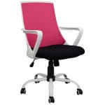 ΚΑΡΕΚΛΑ ΓΡΑΦΕΙΟΥ MALFOI HM1053.05 ΡΟΖ MESH & ΠΟΔΙ ΜΕΤΑΛΛΙΚΟ 58x59x103 εκ.